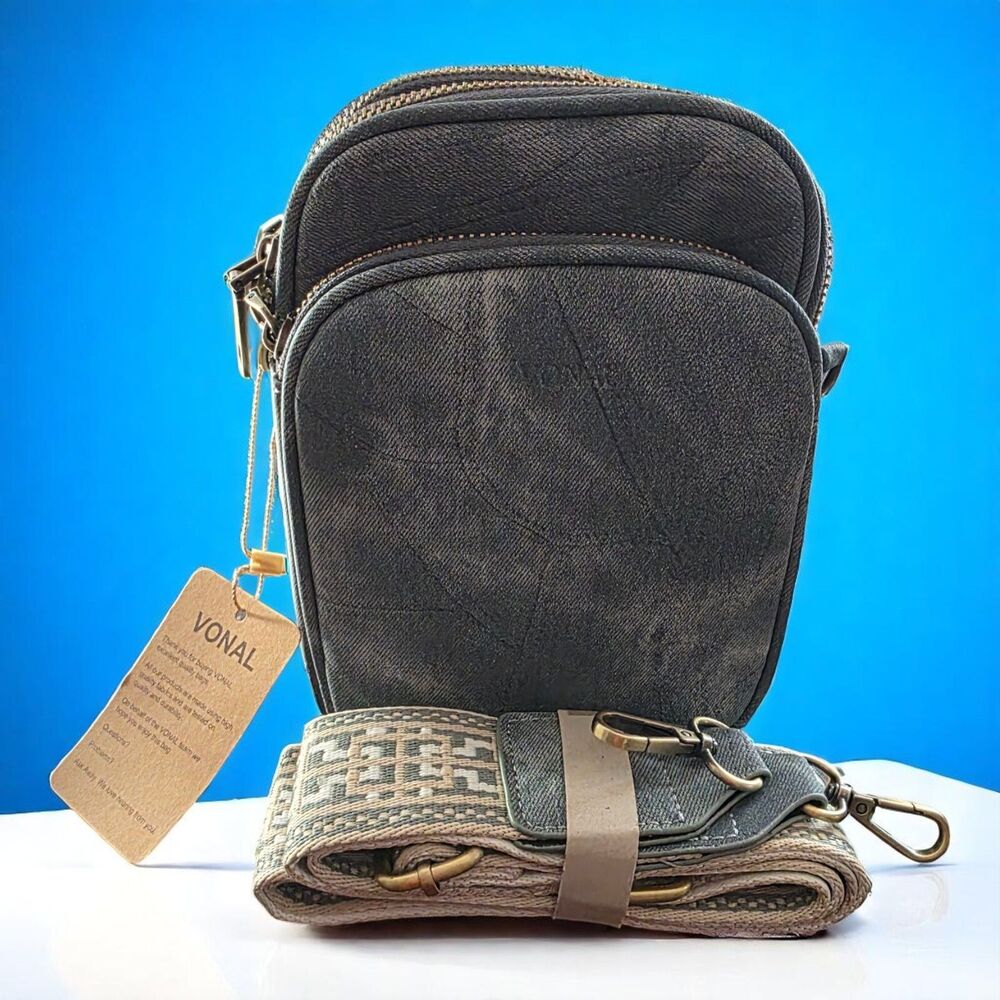 Handbag for Women Triple Pockets Crossbody Shoulder Bag Soft Denim - Picture 3 of 12